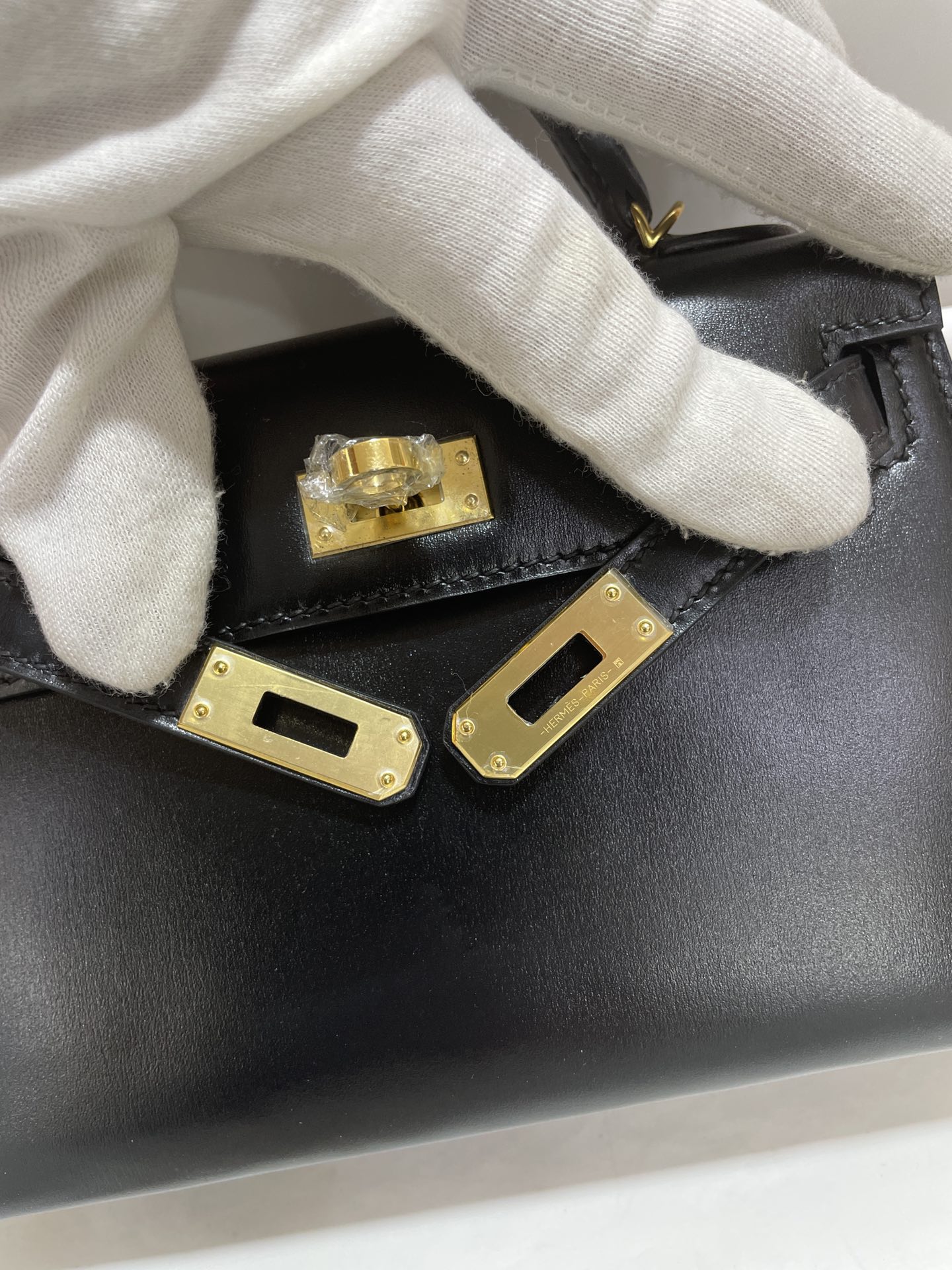 Hermès（爱马仕）Mini Kelly 迷你凯莉 Box 黑色 金扣 19cm