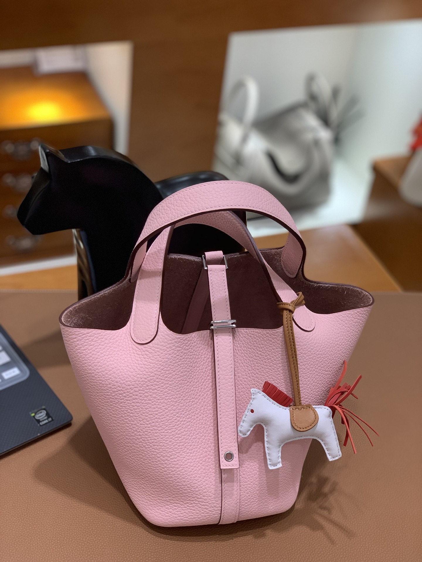 Hermès（爱马仕）Picotin 菜篮子 TC 樱花粉 银扣 18cm
