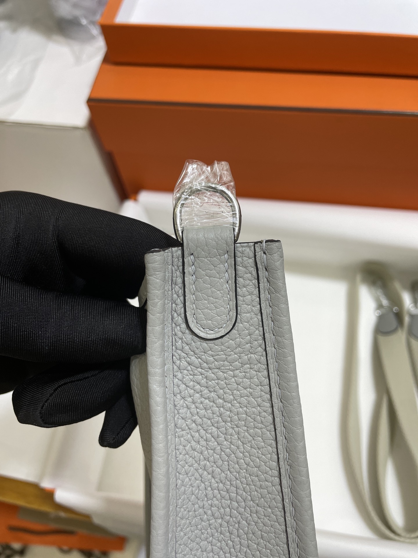 Hermès（爱马仕）Mini Evelyne 迷你伊芙琳 TC 海鸥灰 银扣 17cm