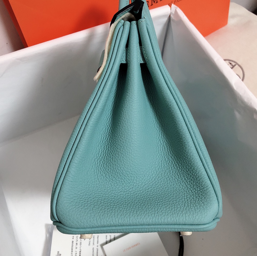 Hermès（爱马仕）Birkin 铂金包 togo 3P 马卡龙蓝 金扣 25cm