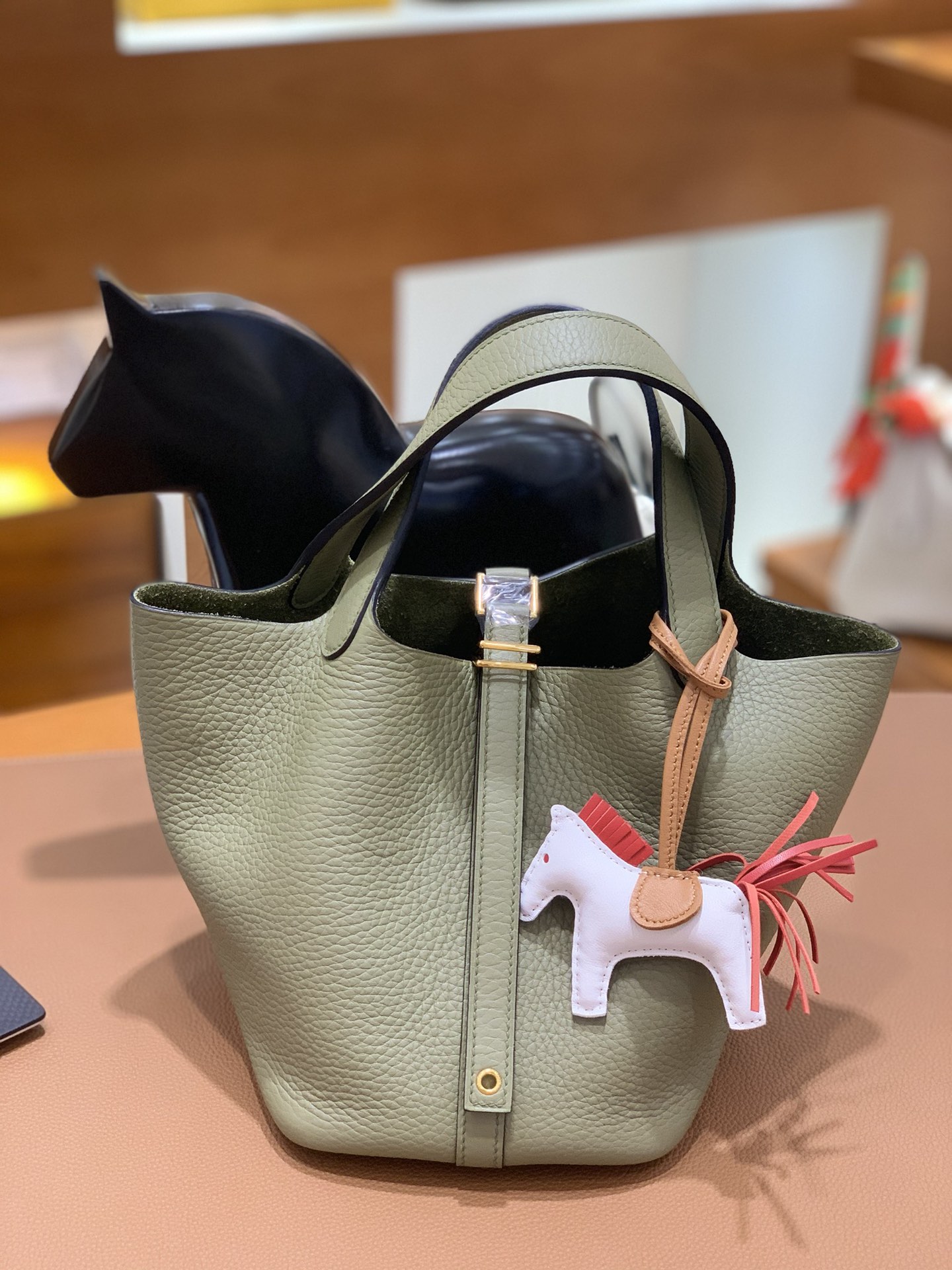 Hermès（爱马仕）Picotin 菜篮子 TC 鼠尾草绿 金扣 18cm