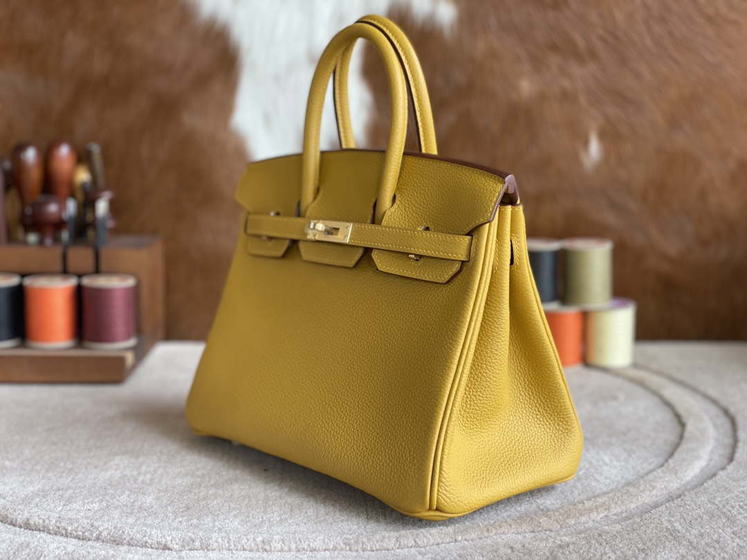 Hermès（爱马仕）Birkin 铂金包 togo 9D 琥珀黄 金扣 25cm
