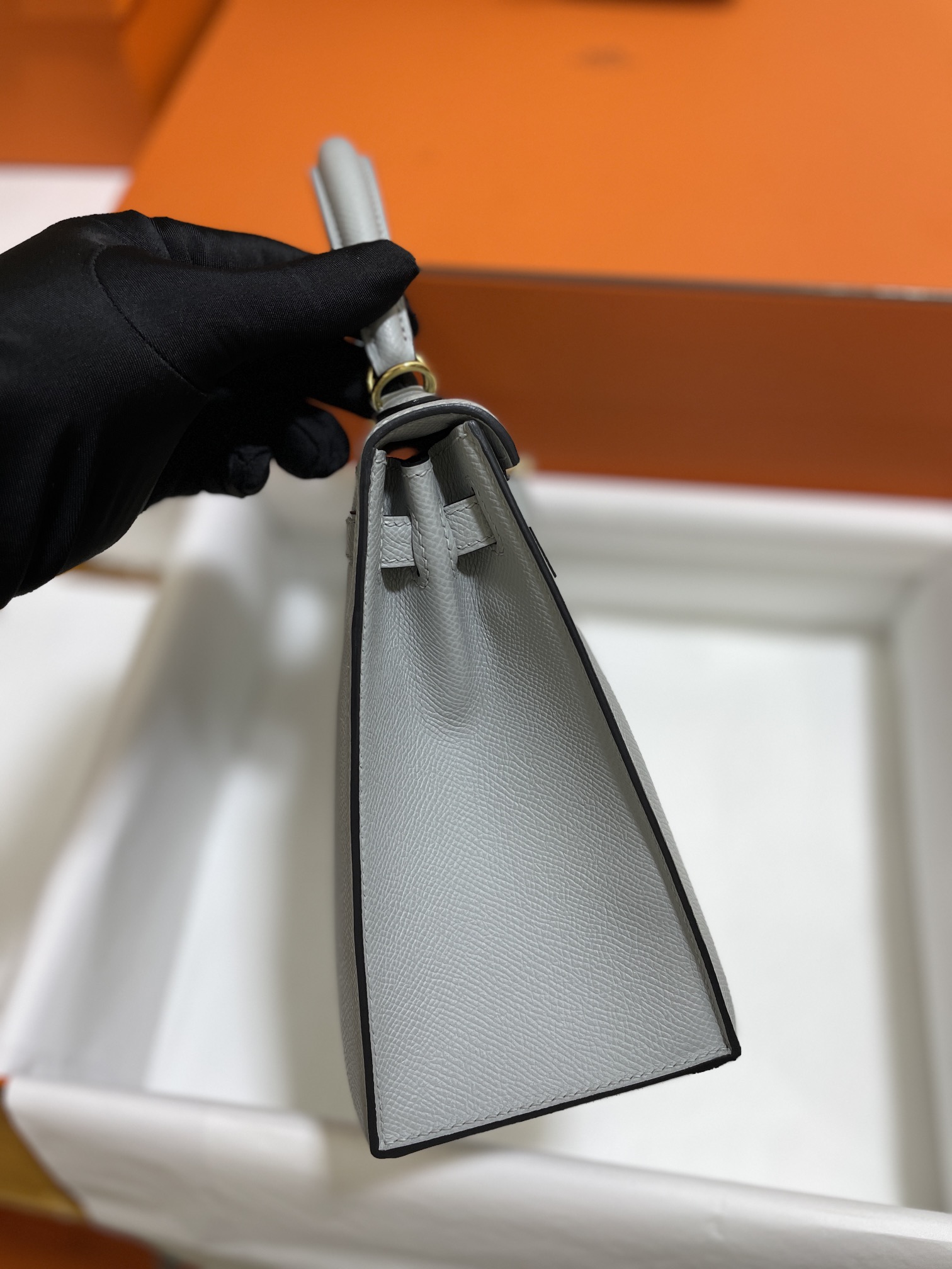 Hermès（爱马仕）kelly 凯莉包 epsom 8U 冰川蓝 金扣 25cm
