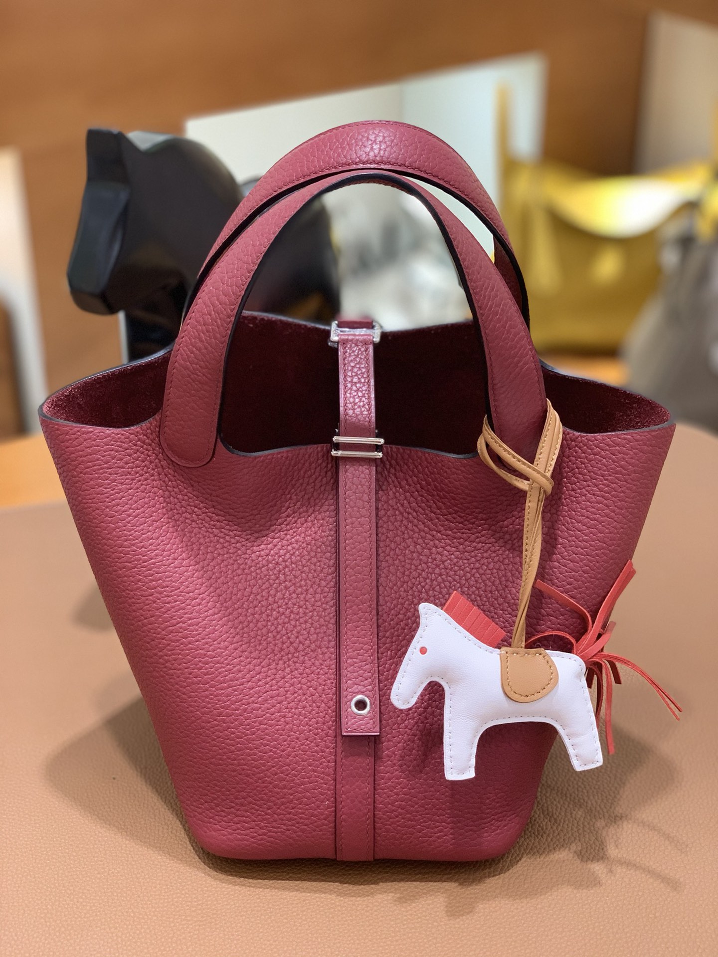 Hermès（爱马仕）Picotin 菜篮子 TC K1 石榴红 银扣 18cm