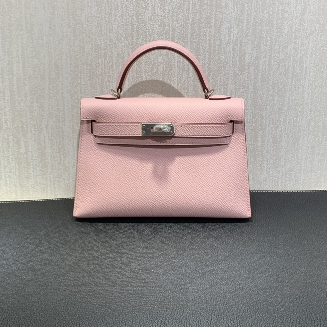 Hermès（爱马仕）mini Kelly 迷你凯莉 Epsom 樱花粉 银扣 19cm