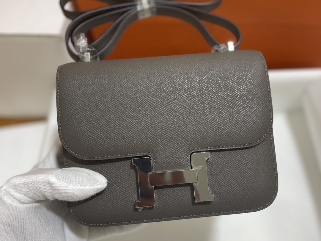 Hermès（爱马仕）Constance 康康 epsom 锡器灰 银扣 19cm