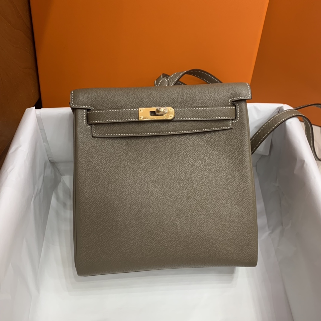 Hermès（爱马仕）Kelly ado Evercolor 大象灰 金扣 20cm