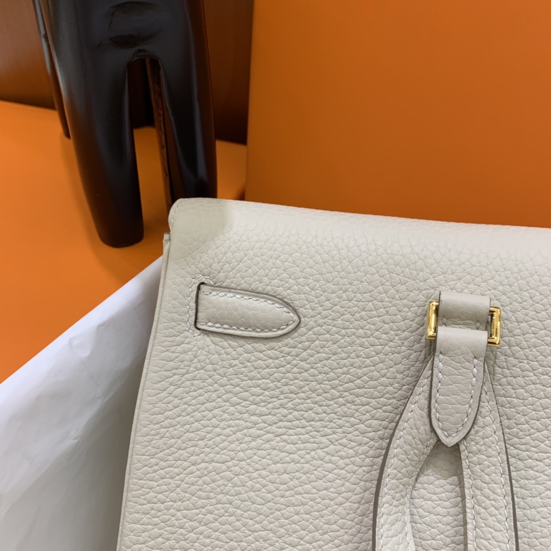 Hermès（爱马仕）Kelly ado TC 奶昔白 金扣 20cm