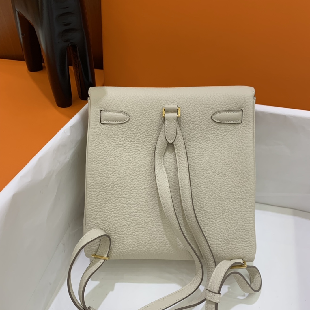 Hermès（爱马仕）Kelly ado TC 奶昔白 金扣 20cm