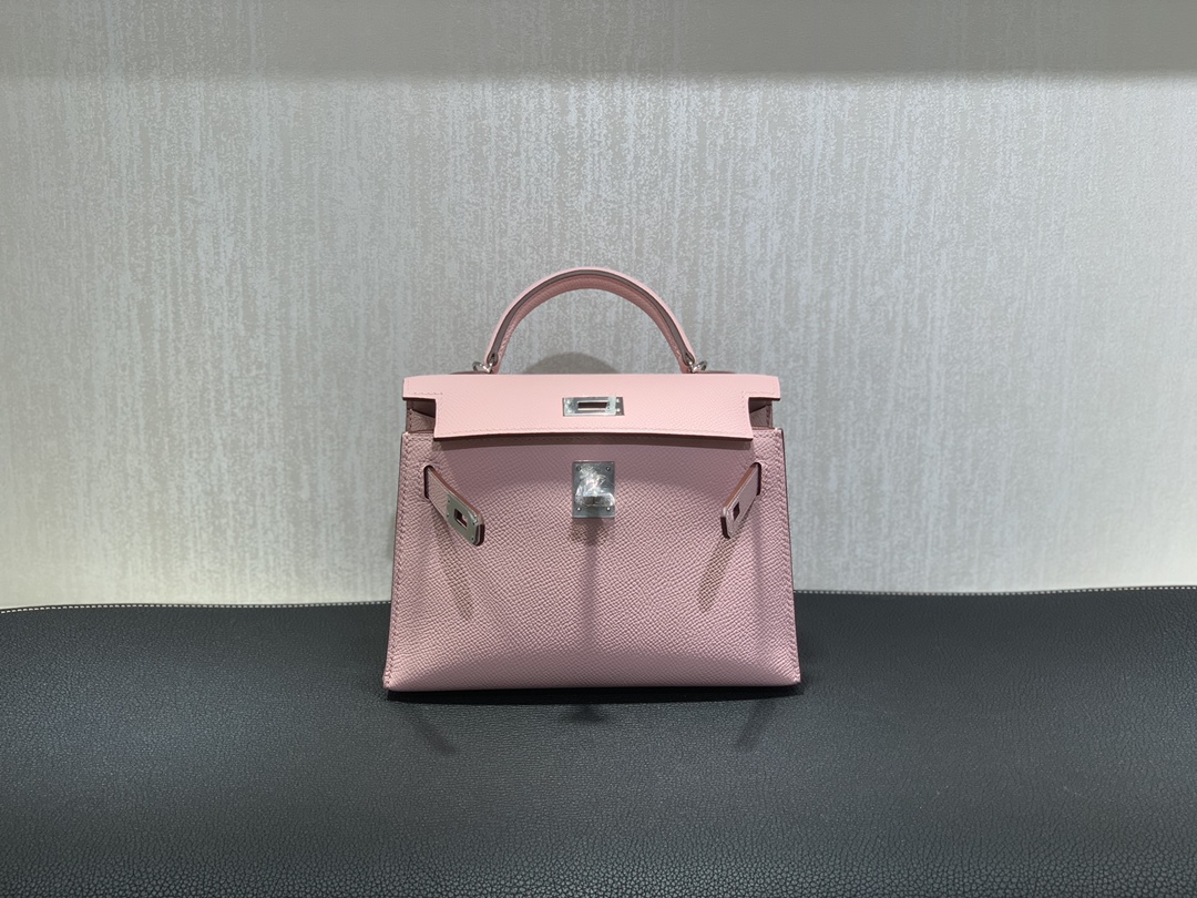 Hermès（爱马仕）mini Kelly 迷你凯莉 Epsom 樱花粉 银扣 19cm