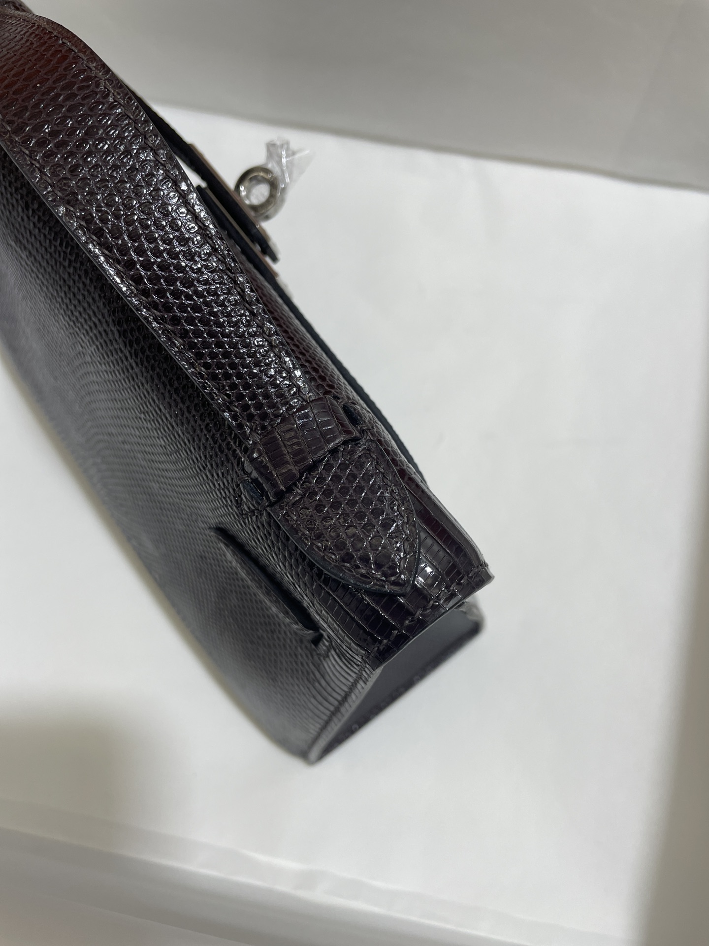 Hermès（爱马仕）Mini Kelly 迷你凯莉 蜥蜴皮 蜥蜴皮色 一代 银扣 22cm
