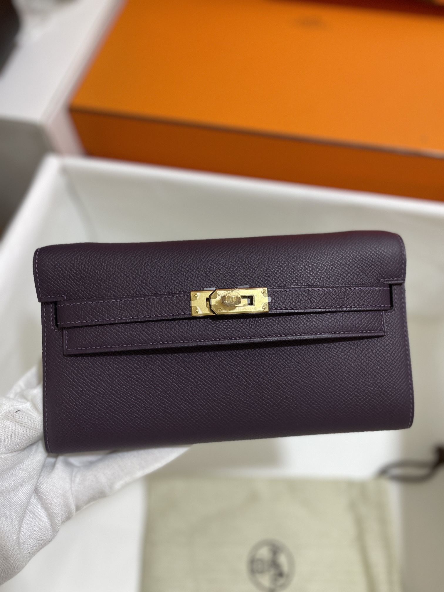 Hermès（爱马仕）kelly to go Epsom 葡萄紫 金扣 20cm