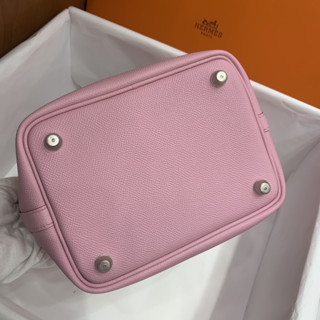 Hermès（爱马仕）Picotin 菜篮子 Epsom X9 锦葵紫 编织手腕 银扣 18cm