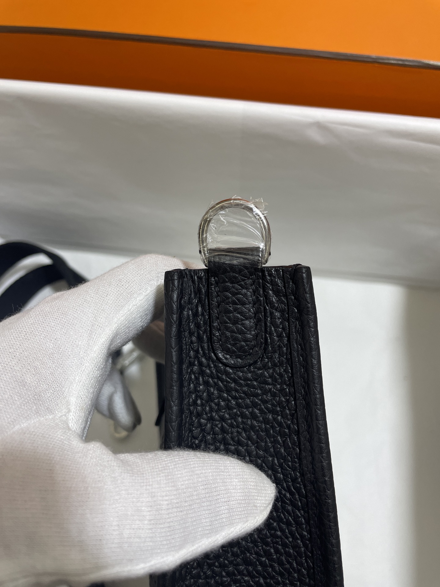 Hermès（爱马仕）Mini Evelyne 迷你伊芙琳 TC 黑色 银扣 17cm