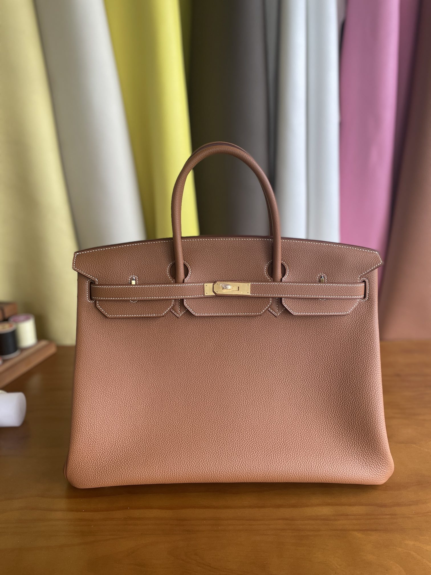 Hermès（爱马仕）Birkin 铂金包 Togo 金棕色 金扣 40cm
