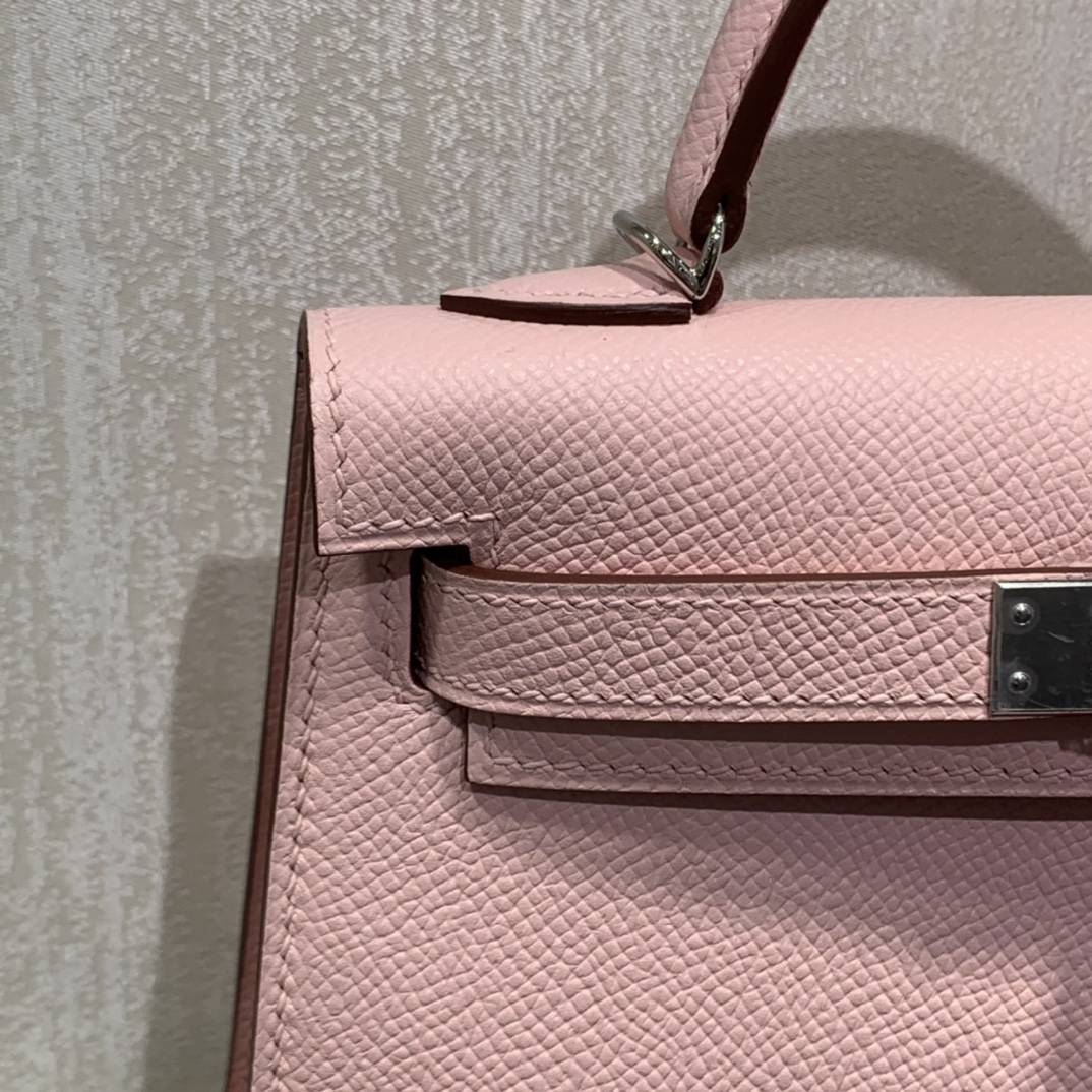 Hermès（爱马仕）mini Kelly 迷你凯莉 Epsom 樱花粉 银扣 19cm