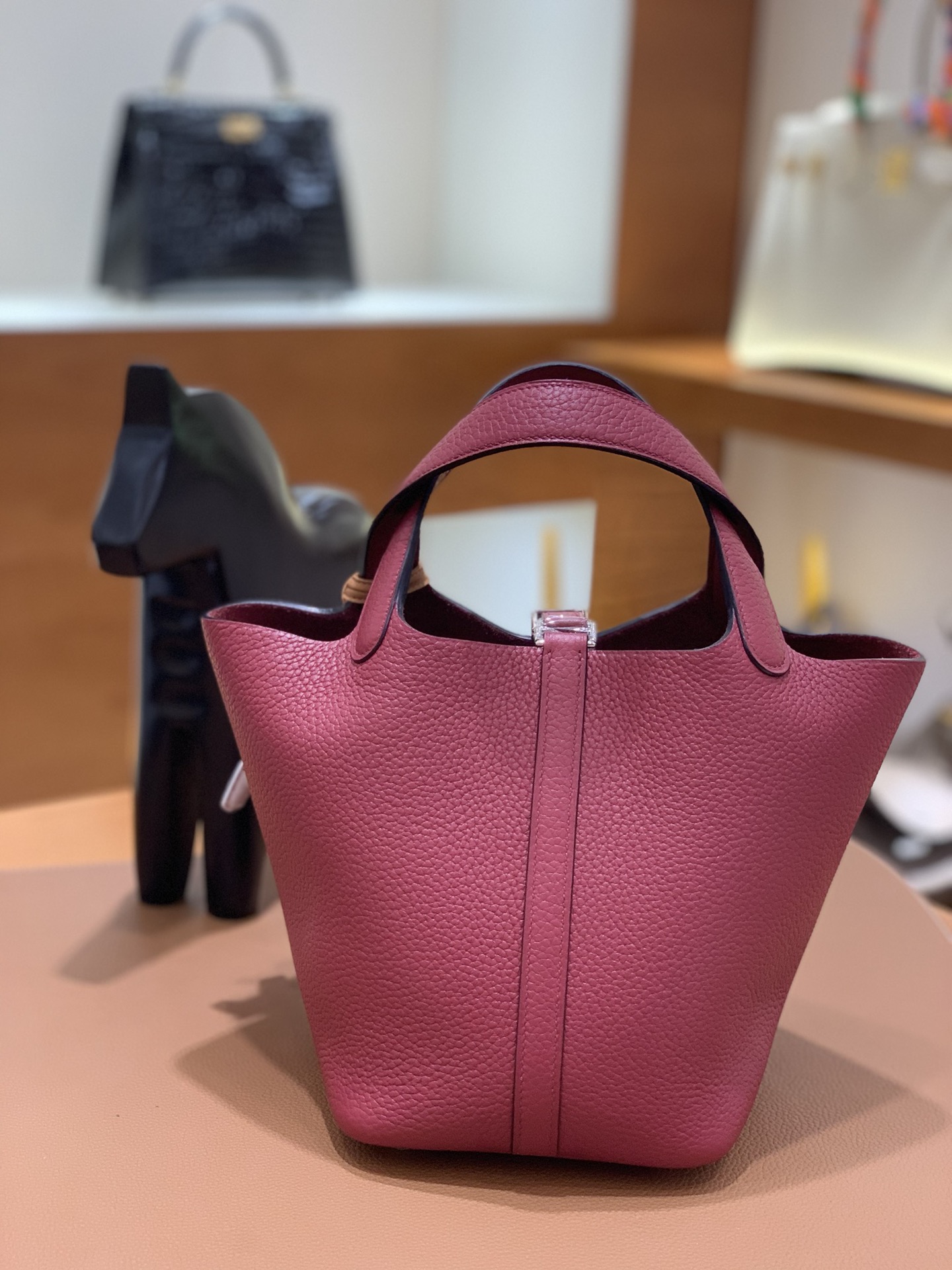 Hermès（爱马仕）Picotin 菜篮子 TC K1 石榴红 银扣 18cm