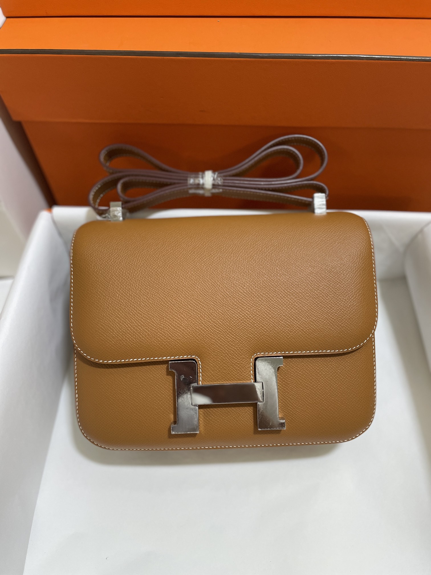 Hermès（爱马仕）Constance 康康 epsom 金棕色 银扣 24cm