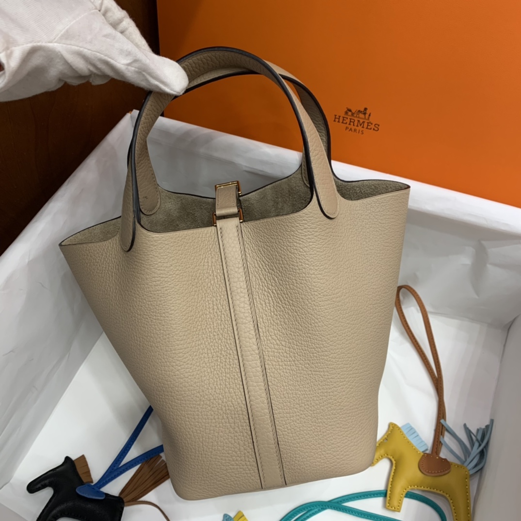 Hermès（爱马仕）Picotin 菜篮子 TC 风衣灰 金扣 18cm