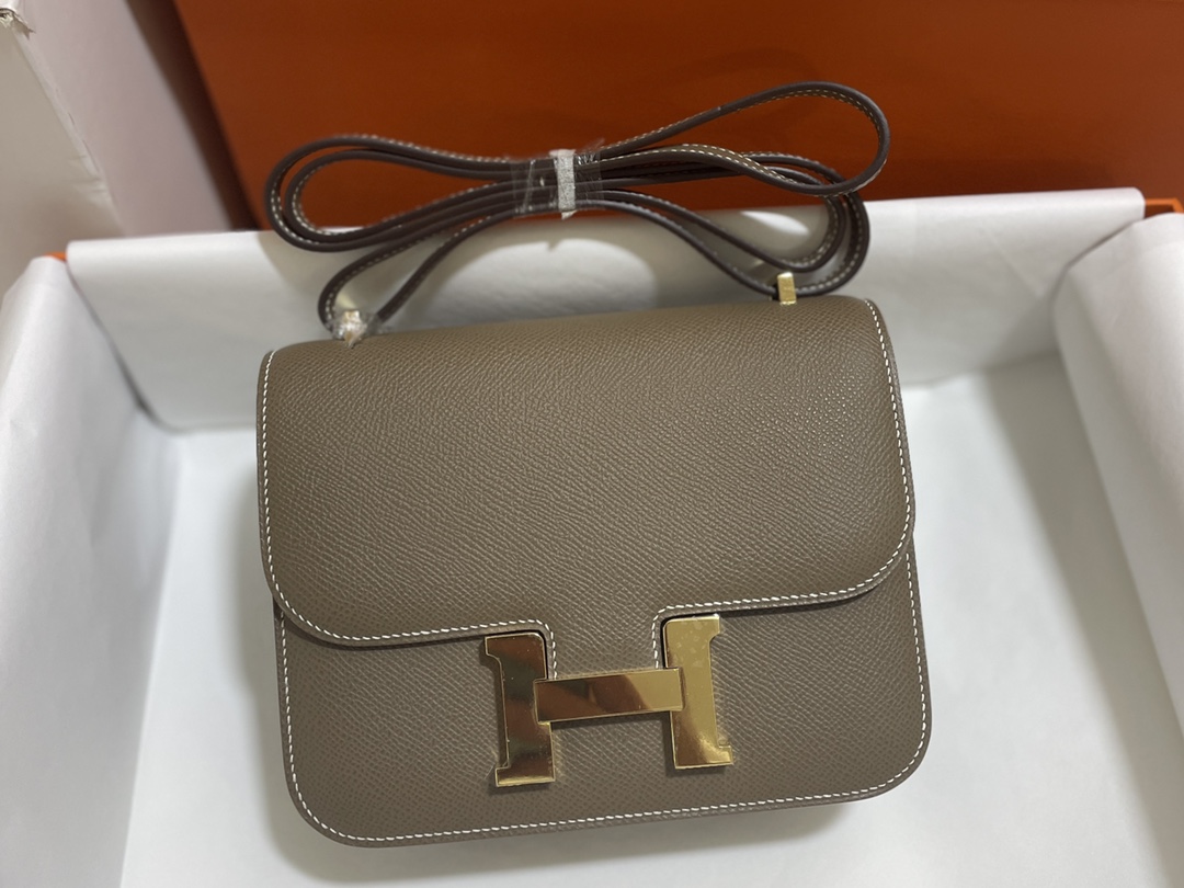 Hermès（爱马仕）Constance 康康 epsom 大象灰 金扣 19cm