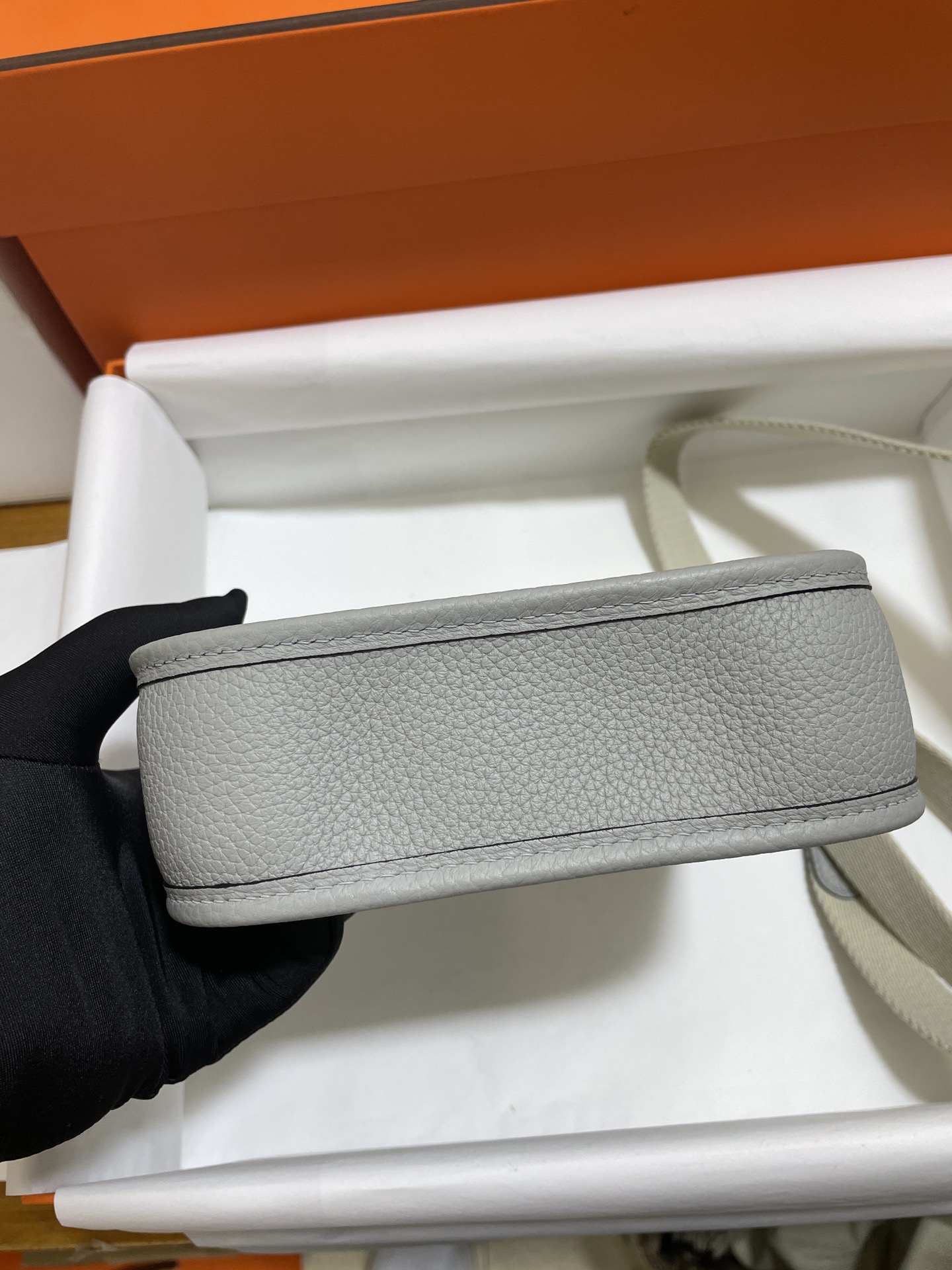 Hermès（爱马仕）Mini Evelyne 迷你伊芙琳 TC 海鸥灰 银扣 17cm