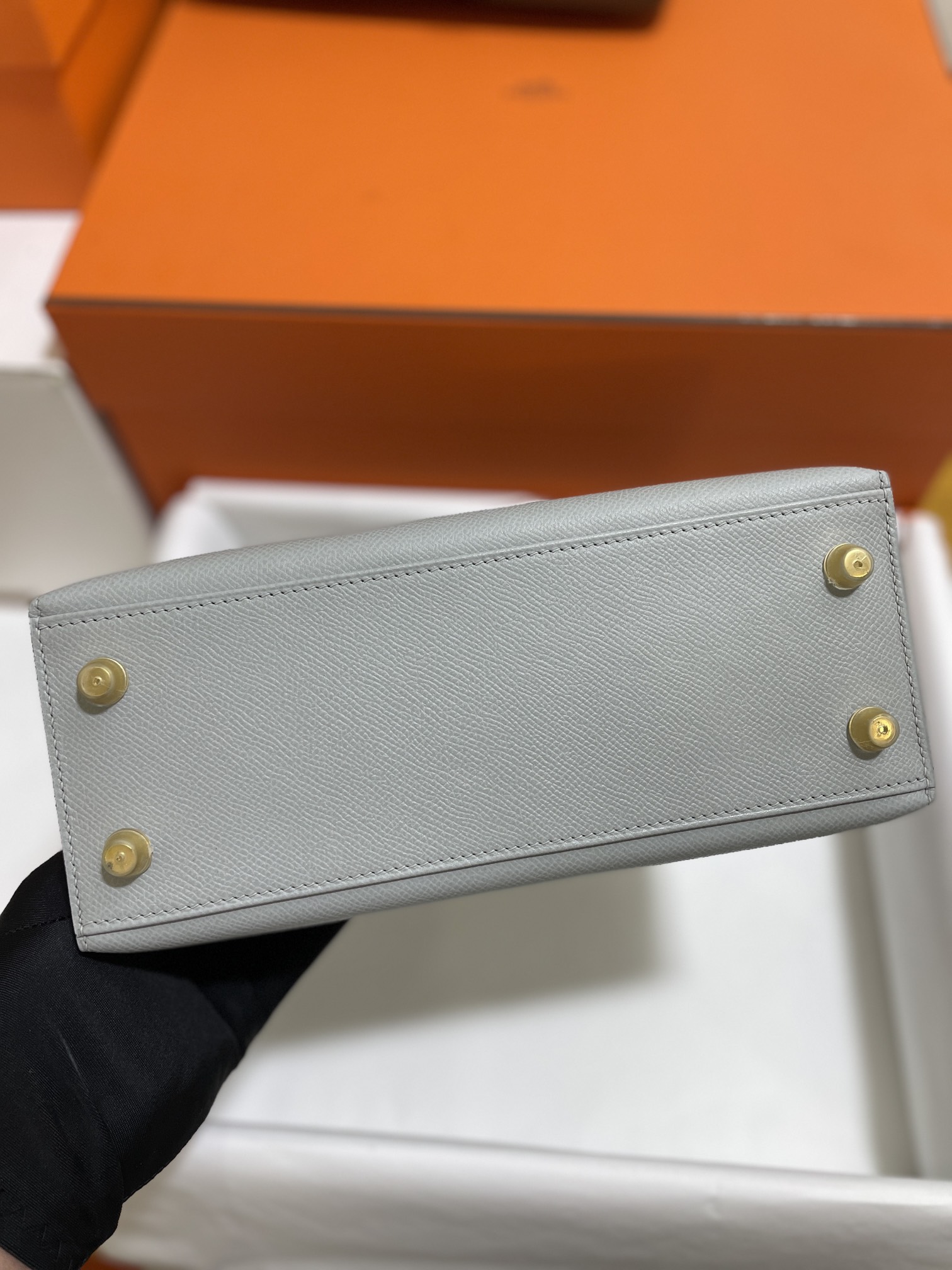 Hermès（爱马仕）kelly 凯莉包 epsom 8U 冰川蓝 金扣 25cm