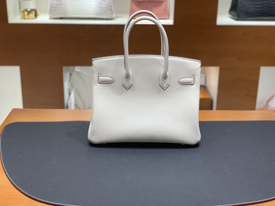 Hermès（爱马仕）Birkin 铂金包 togo 奶昔白 金扣 30cm