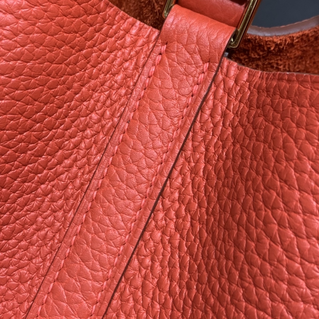Hermès（爱马仕）Picotin 菜篮子 TC S5 番茄红 金扣 18cm