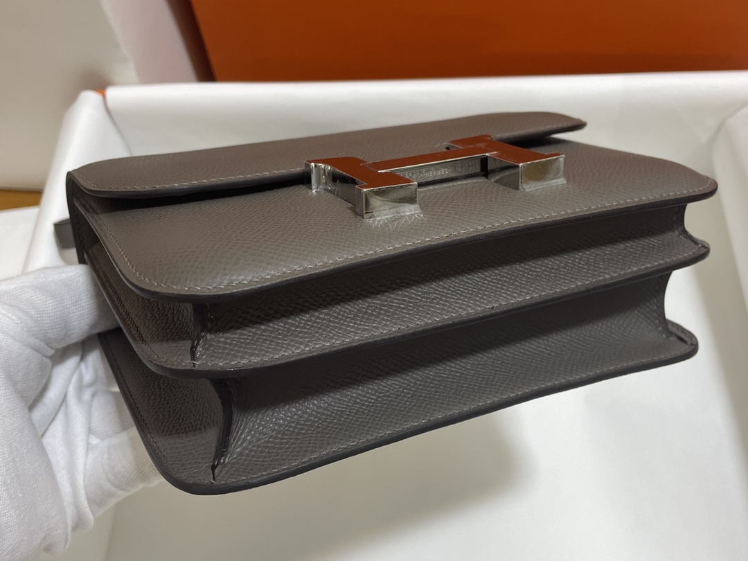 Hermès（爱马仕）Constance 康康 epsom 锡器灰 银扣 19cm