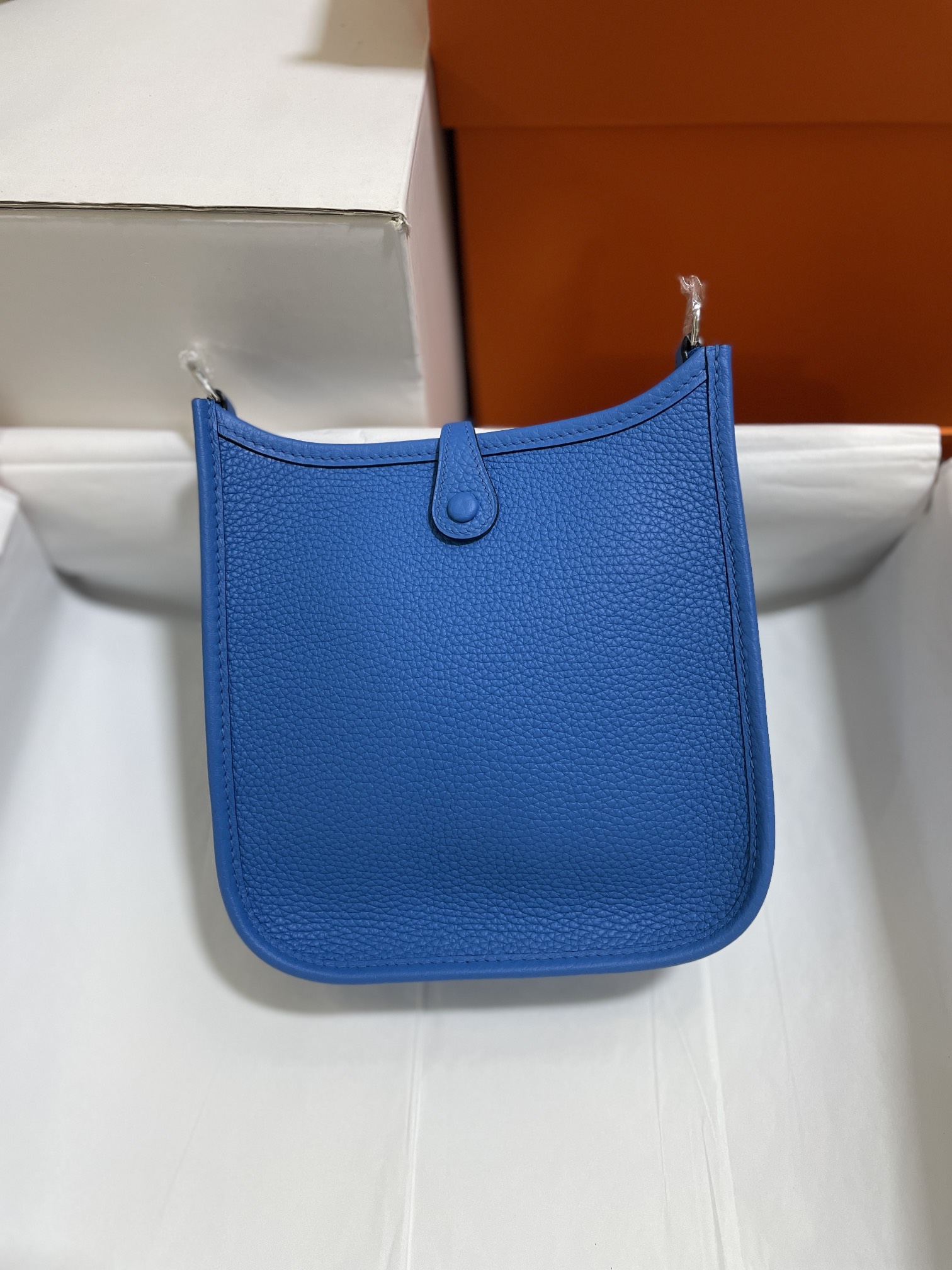 Hermès（爱马仕）Mini Evelyne 伊芙琳 TC 坦桑尼亚蓝 银扣 17cm