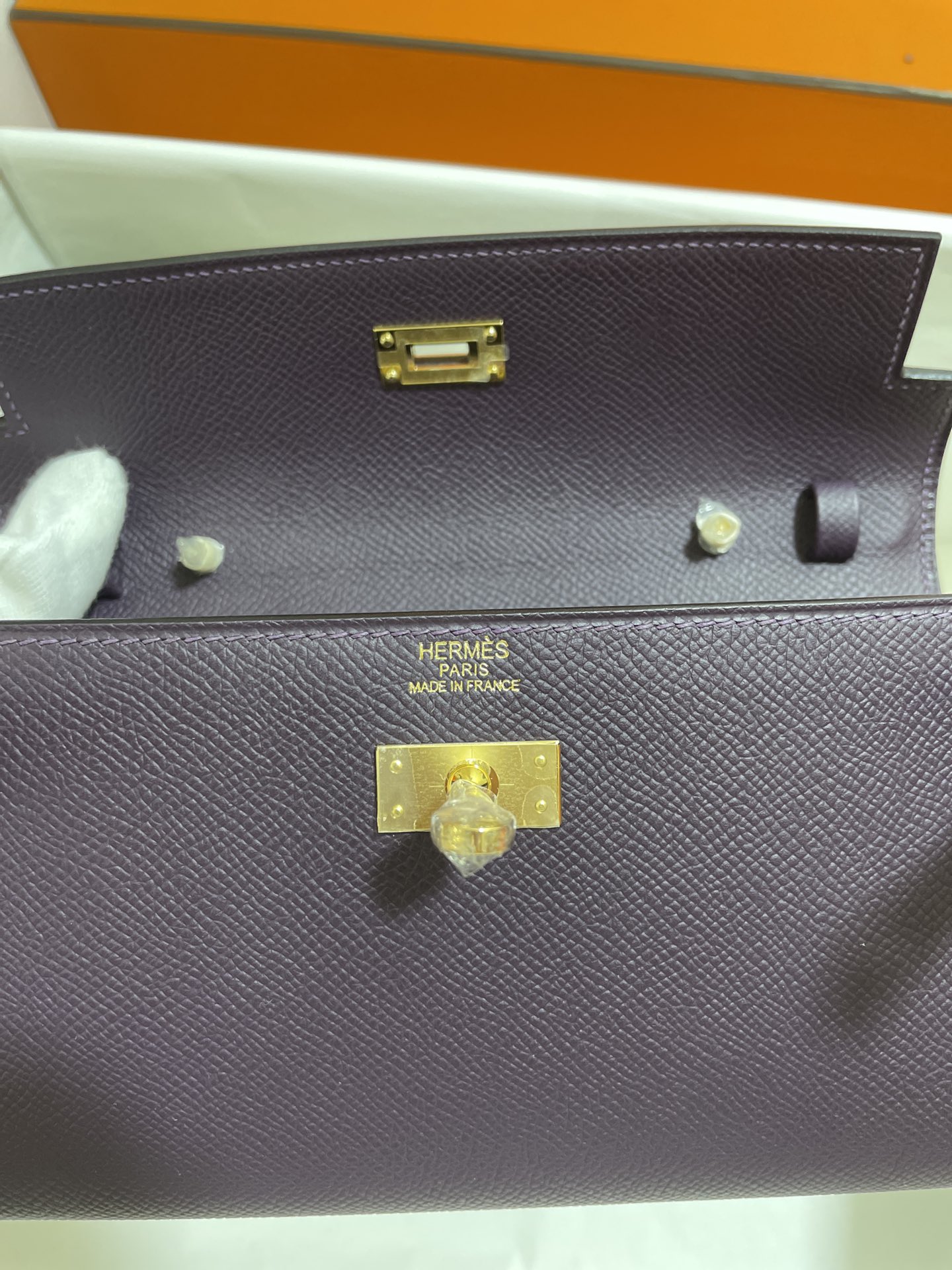 Hermès（爱马仕）kelly to go Epsom 葡萄紫 金扣 20cm