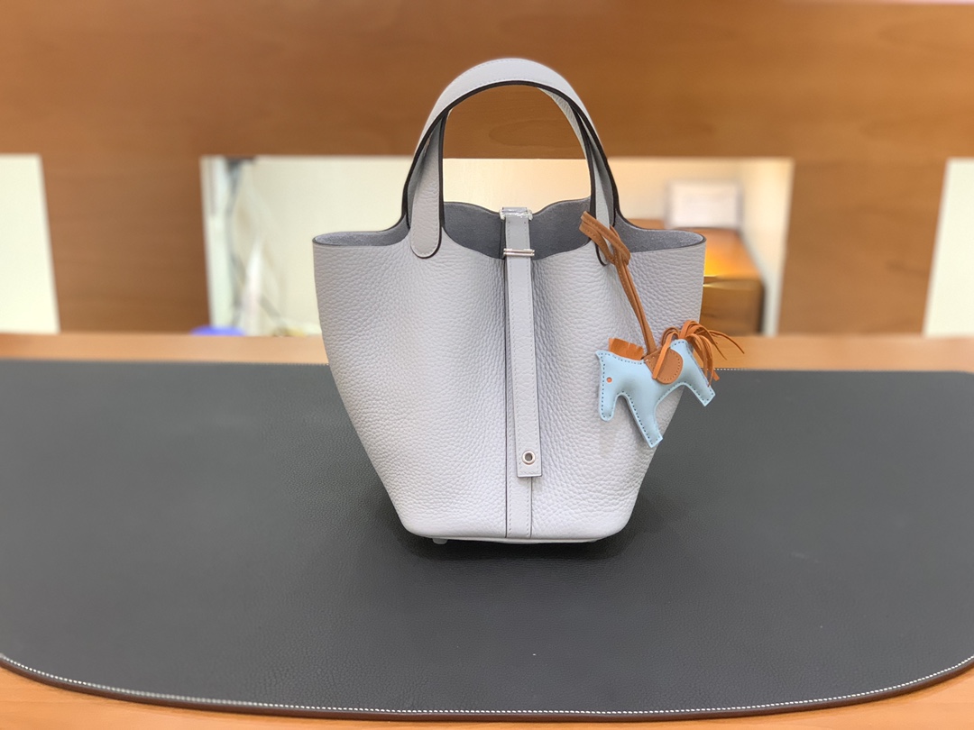 Hermès（爱马仕）Picotin 菜篮子 TC T0 圣杯蓝 银扣 18cm
