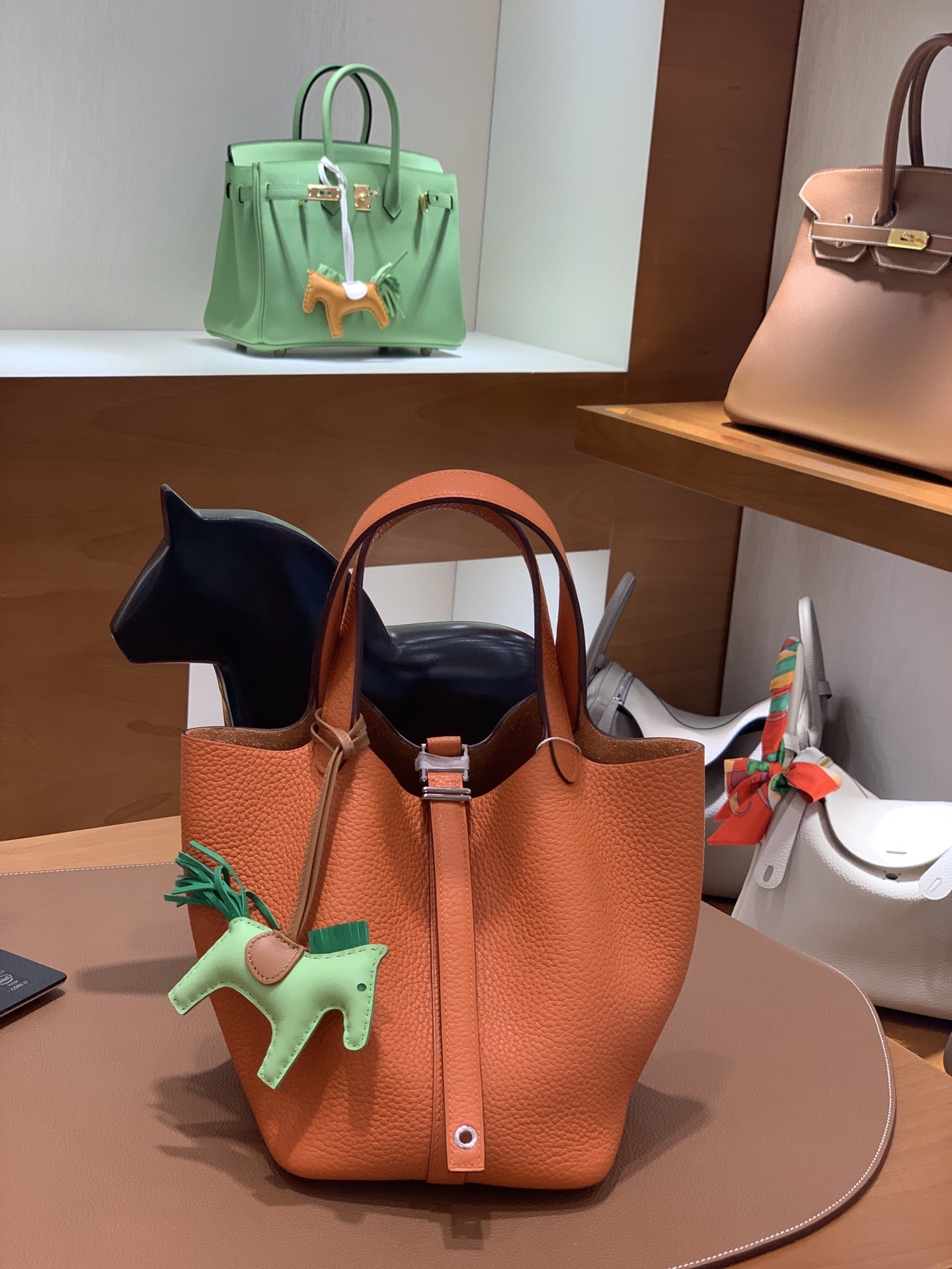 Hermès（爱马仕）Picotin 菜篮子 TC 橙色 银扣 18cm