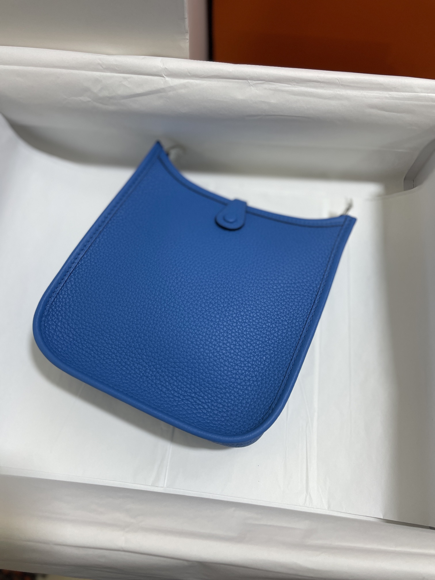 Hermès（爱马仕）Mini Evelyne 伊芙琳 TC 坦桑尼亚蓝 银扣 17cm