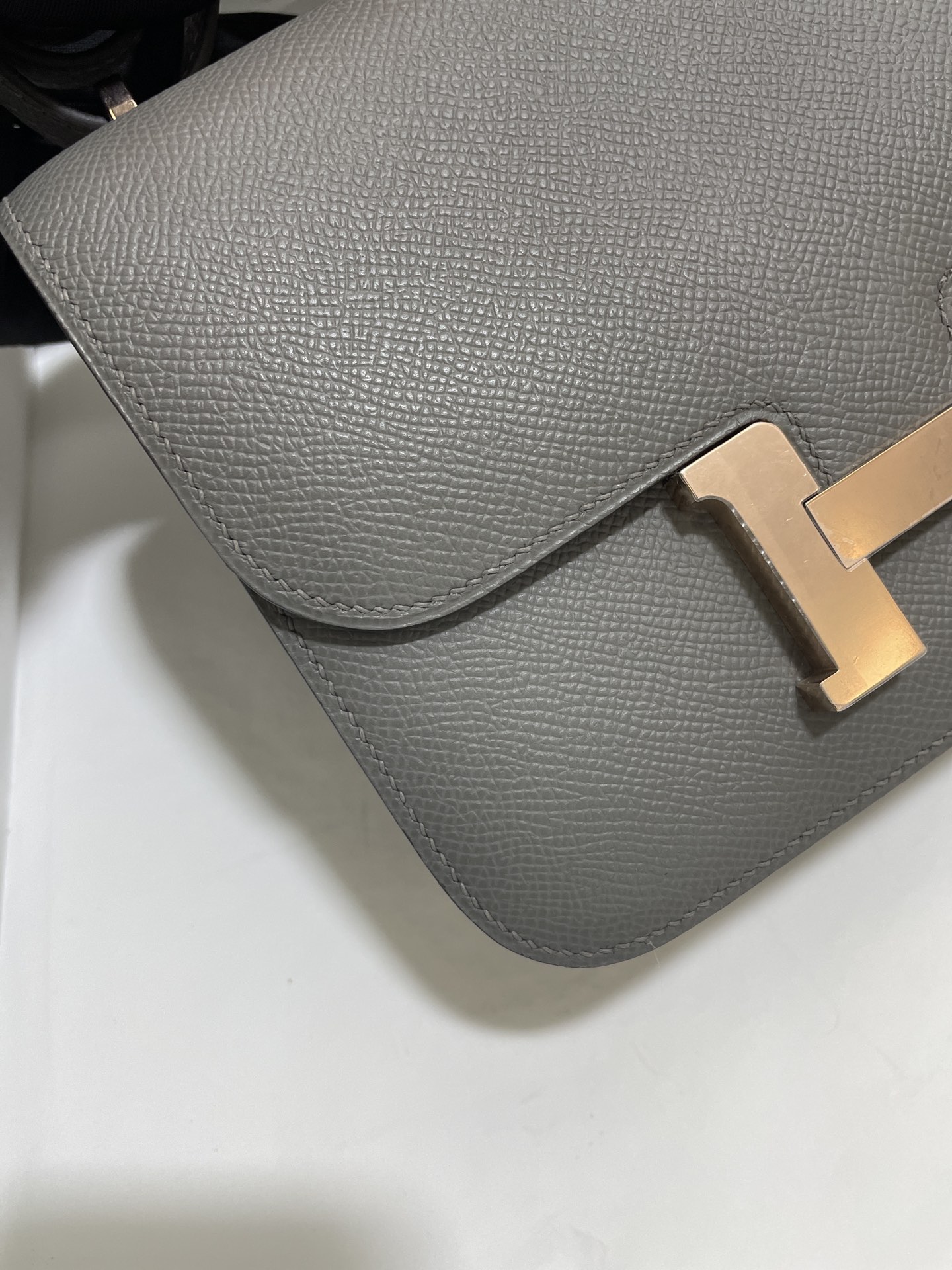 Hermès（爱马仕）Constance 康斯坦斯 Epsom 积雨云灰 玫瑰金扣 19cm