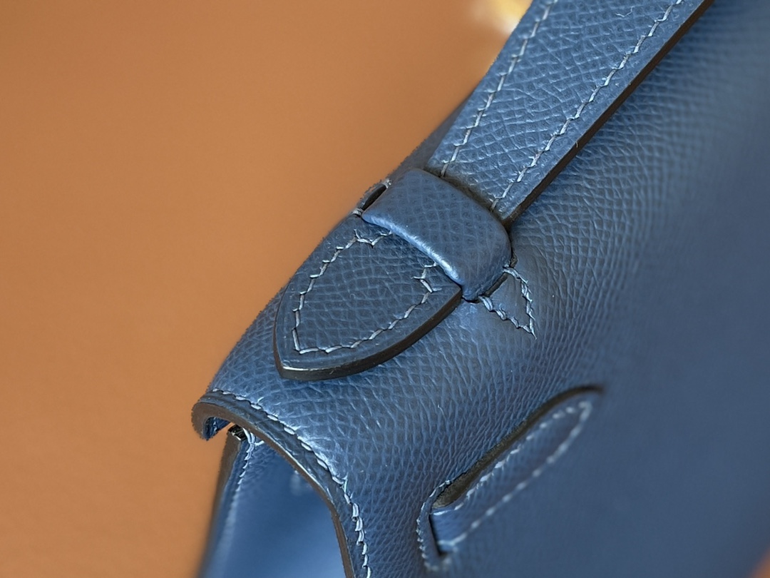 Hermès（爱马仕）Mini Kelly pochette epsom S4 深邃蓝 金扣 22cm