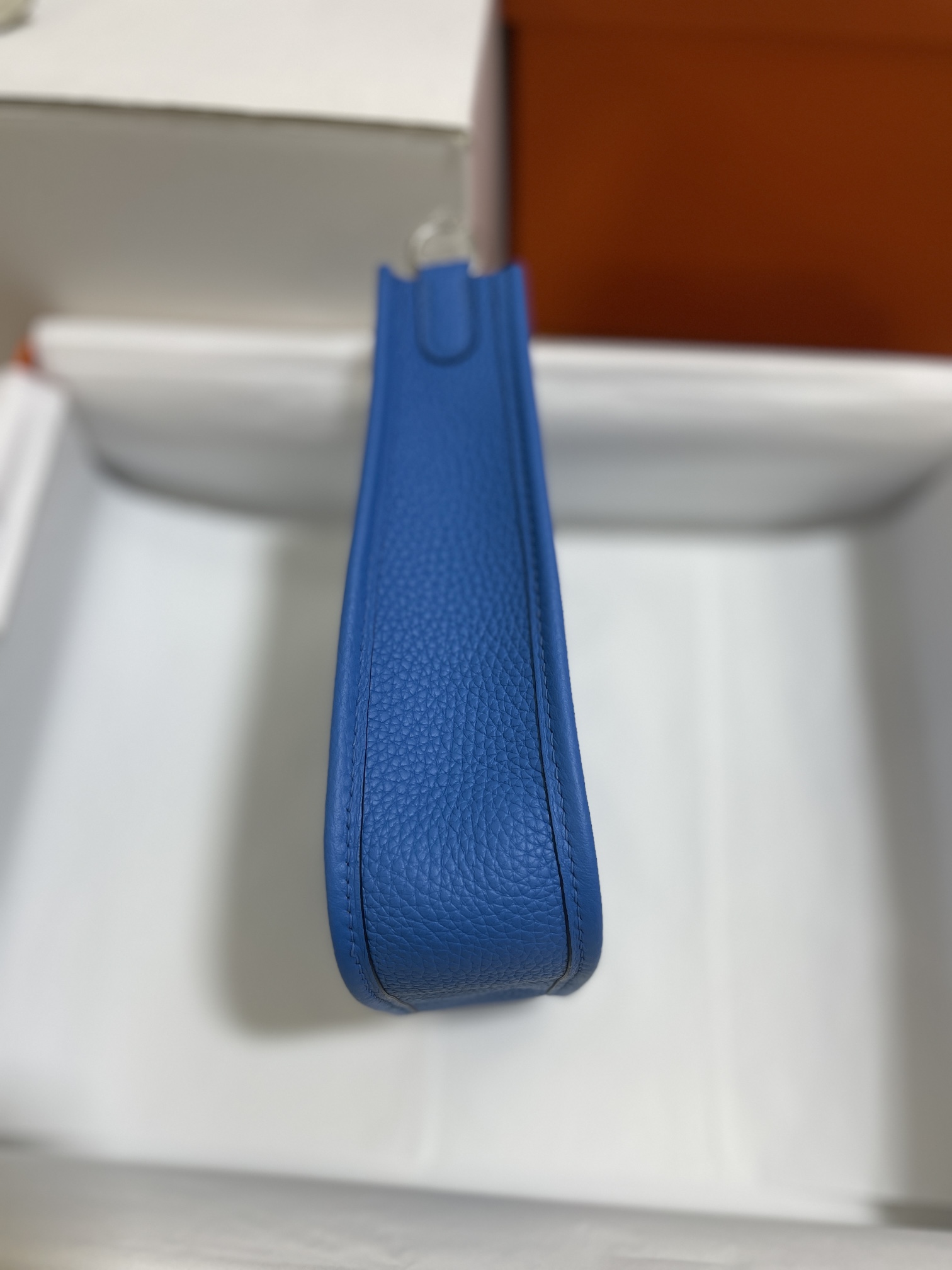 Hermès（爱马仕）Mini Evelyne 伊芙琳 TC 坦桑尼亚蓝 银扣 17cm