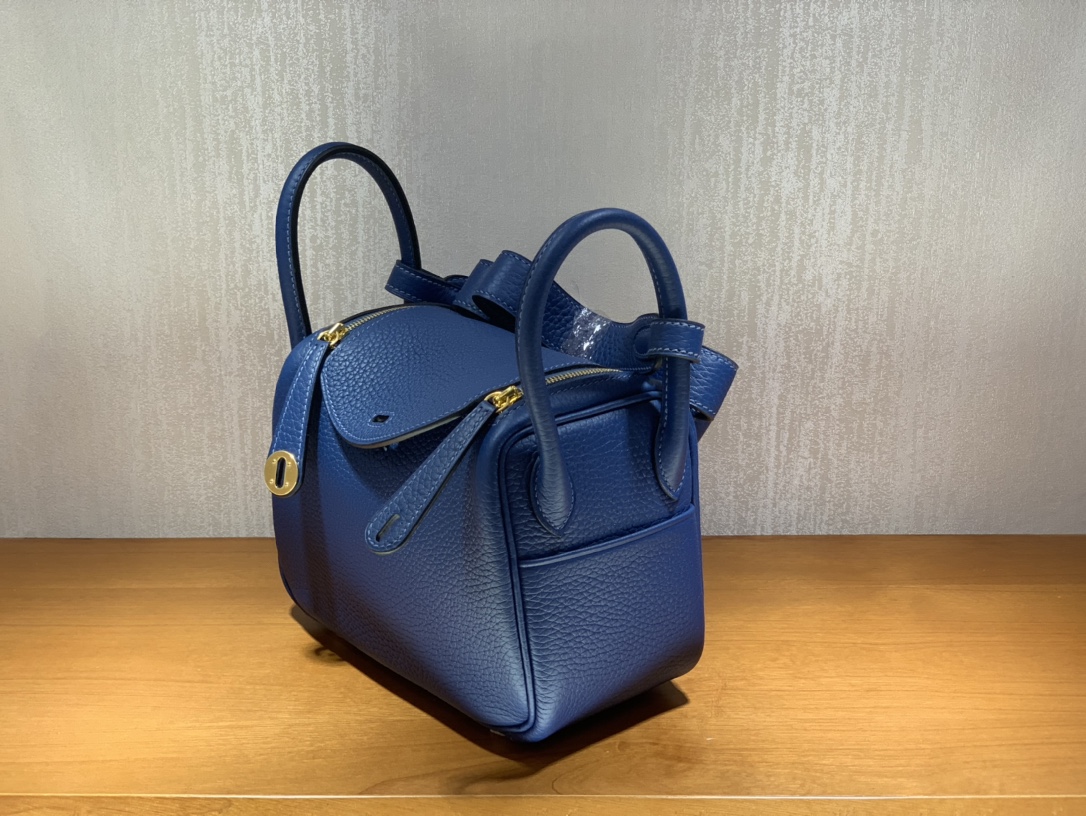 Hermès（爱马仕）Mini Lindy TC 深邃蓝 金扣 20cm