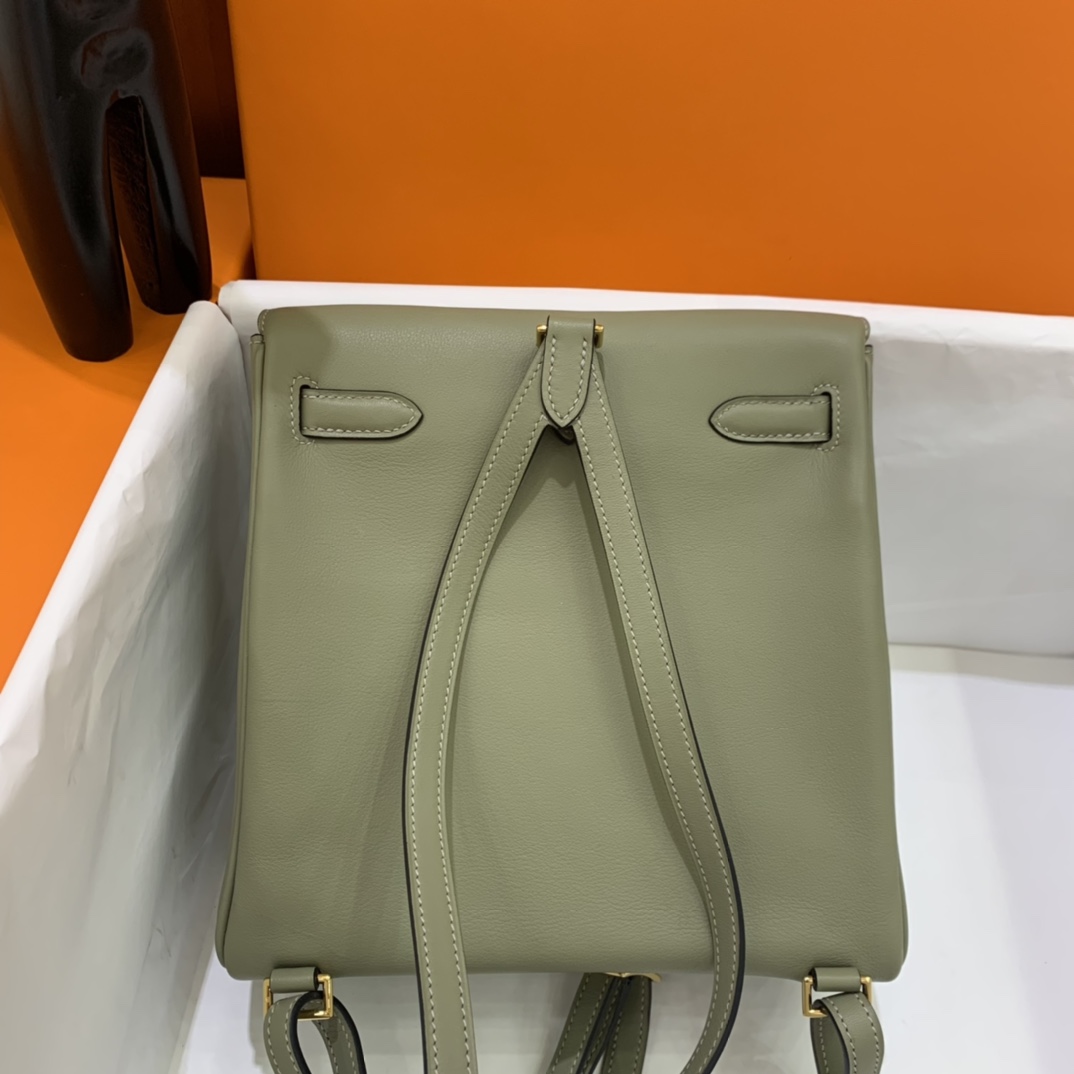 Hermès（爱马仕）Kelly ado Swift Q1 鼠尾草绿 金扣 20cm