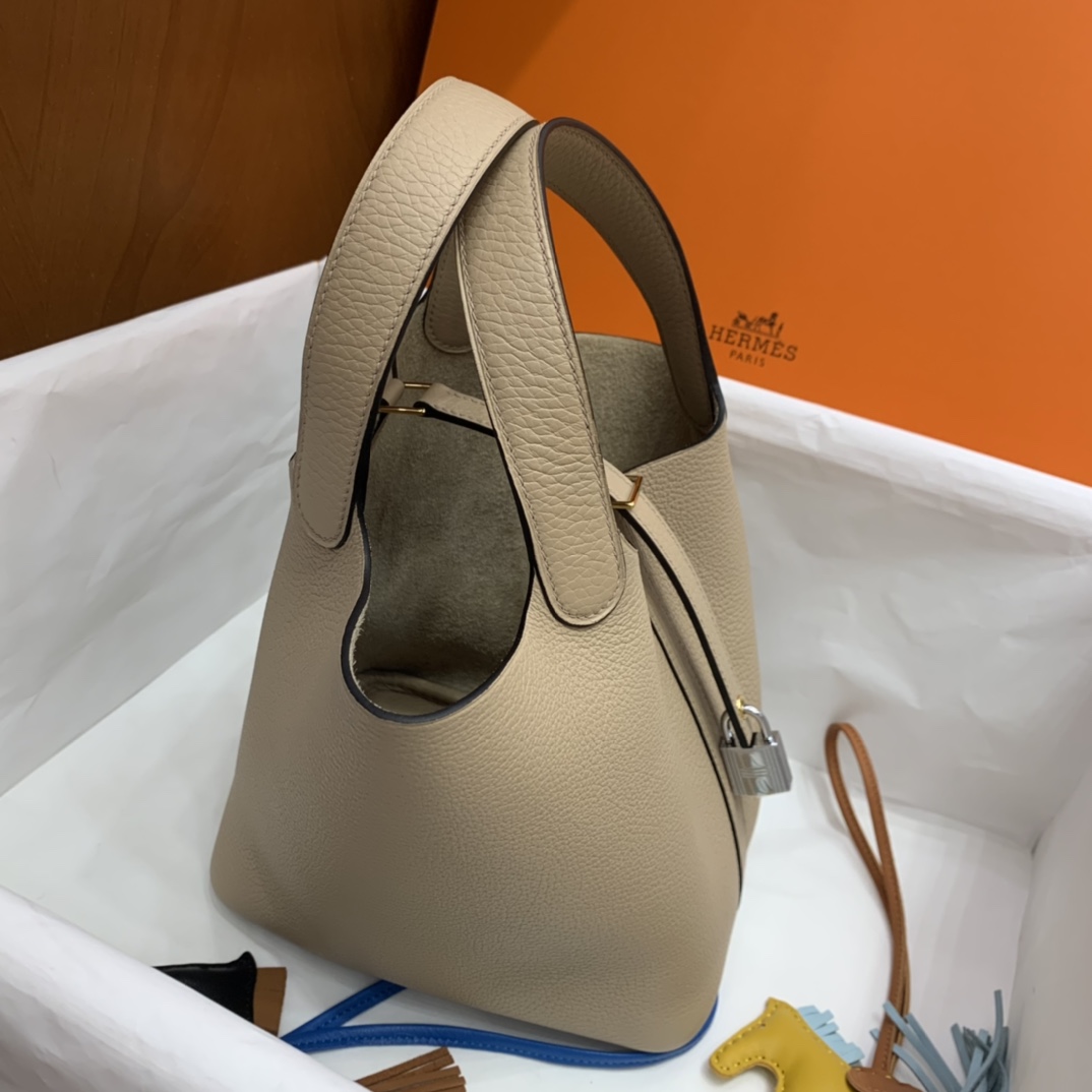 Hermès（爱马仕）Picotin 菜篮子 TC 风衣灰 金扣 18cm