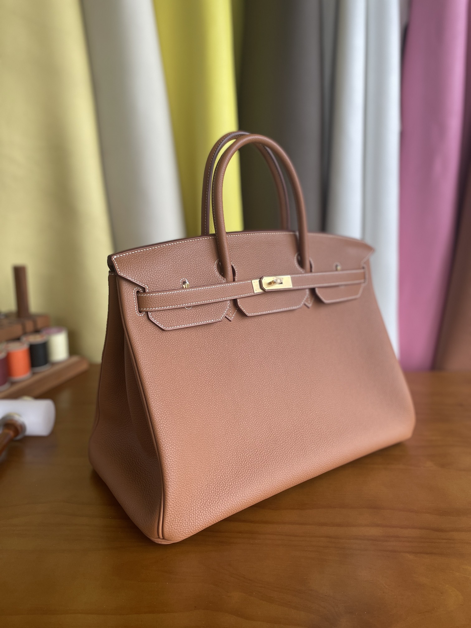 Hermès（爱马仕）Birkin 铂金包 Togo 金棕色 金扣 40cm