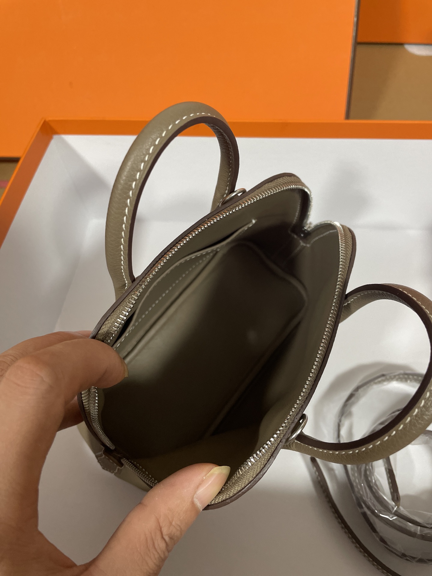 Hermès（爱马仕） Mini Bolide evercolor 大象灰 银扣 19cm