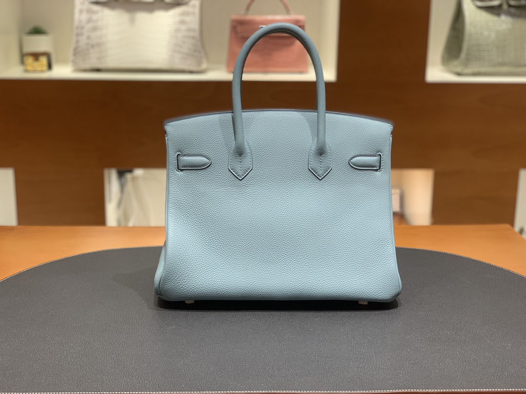Hermès（爱马仕）Birkin 铂金包 Togo 7G 天青色 金扣 30cm