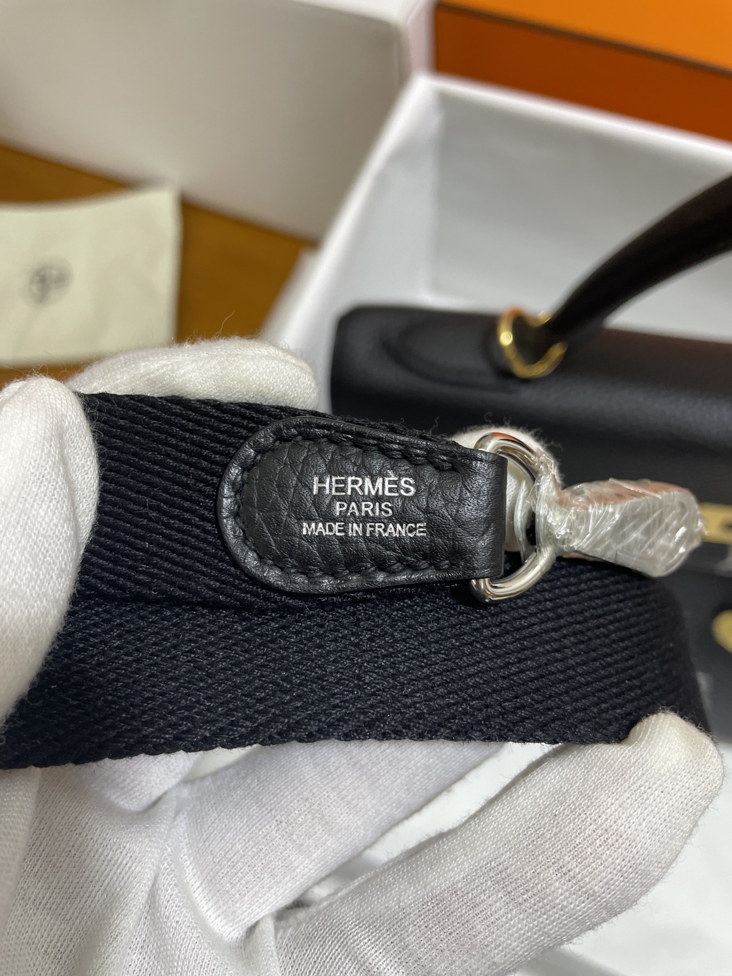Hermès（爱马仕）Mini Evelyne 迷你伊芙琳 TC 黑色 银扣 17cm