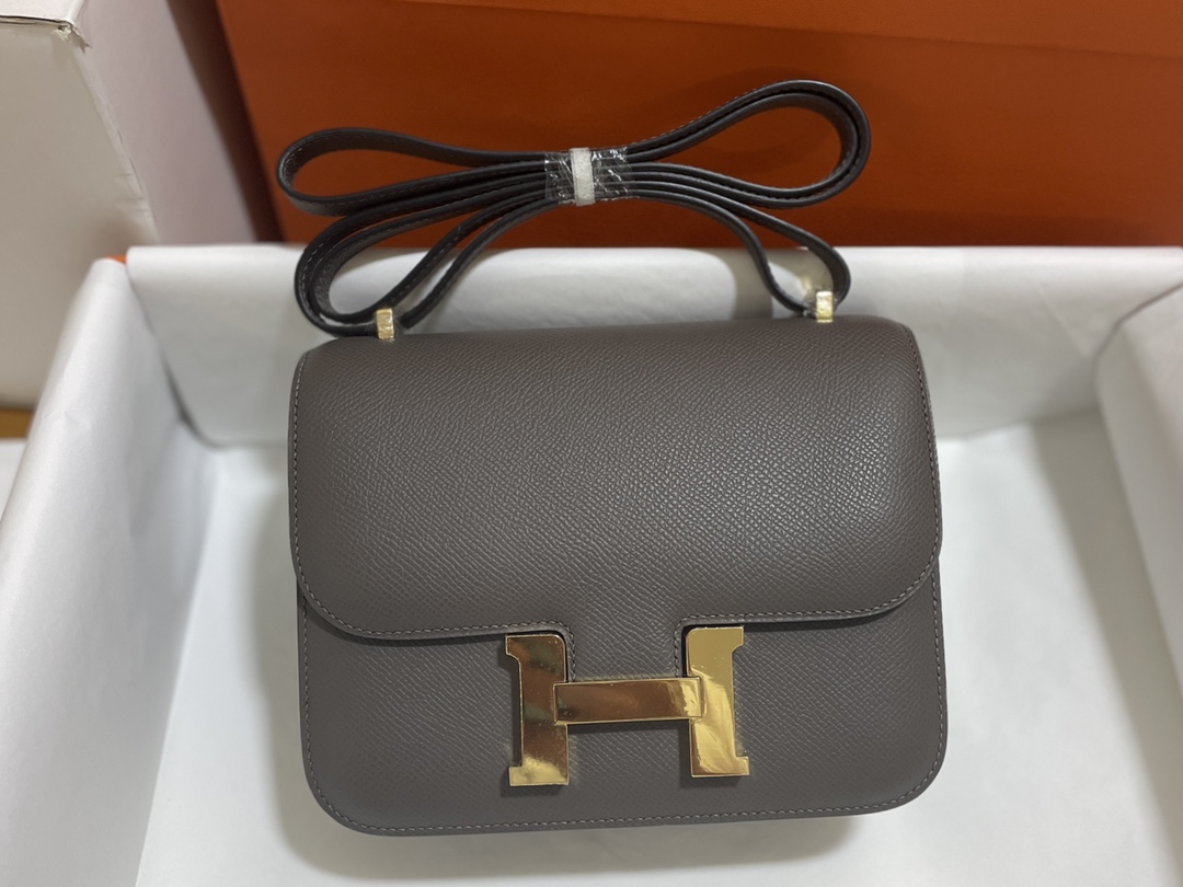 Hermès（爱马仕）Constance 康康 epsom 锡器灰 金扣 19cm