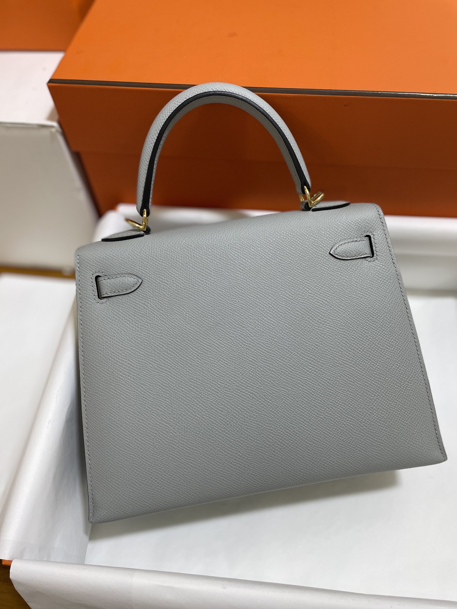Hermès（爱马仕）kelly 凯莉包 epsom 8U 冰川蓝 金扣 25cm
