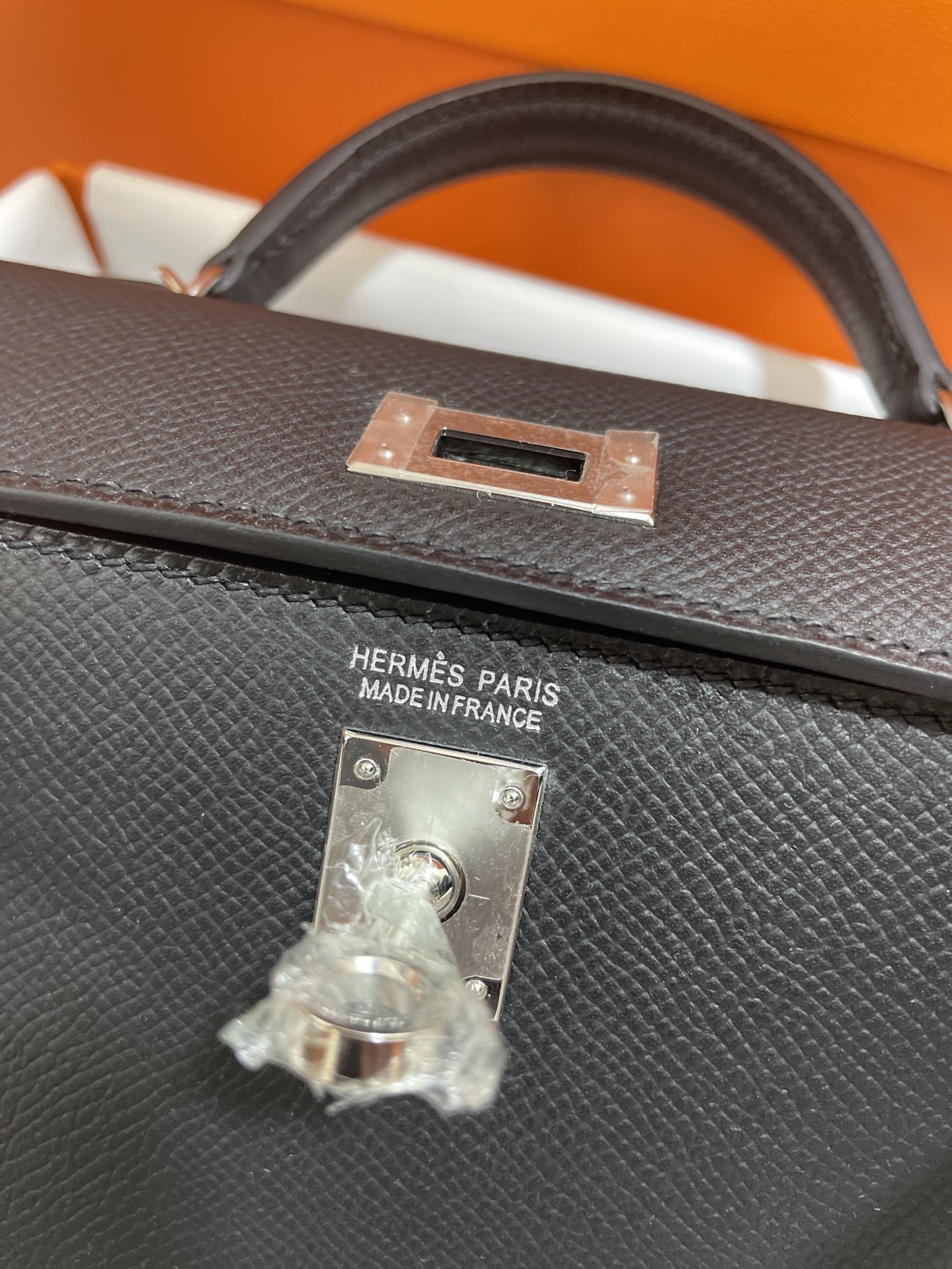 Hermès（爱马仕）mini Kelly 迷你凯莉 Epsom 黑色 银扣 19cm