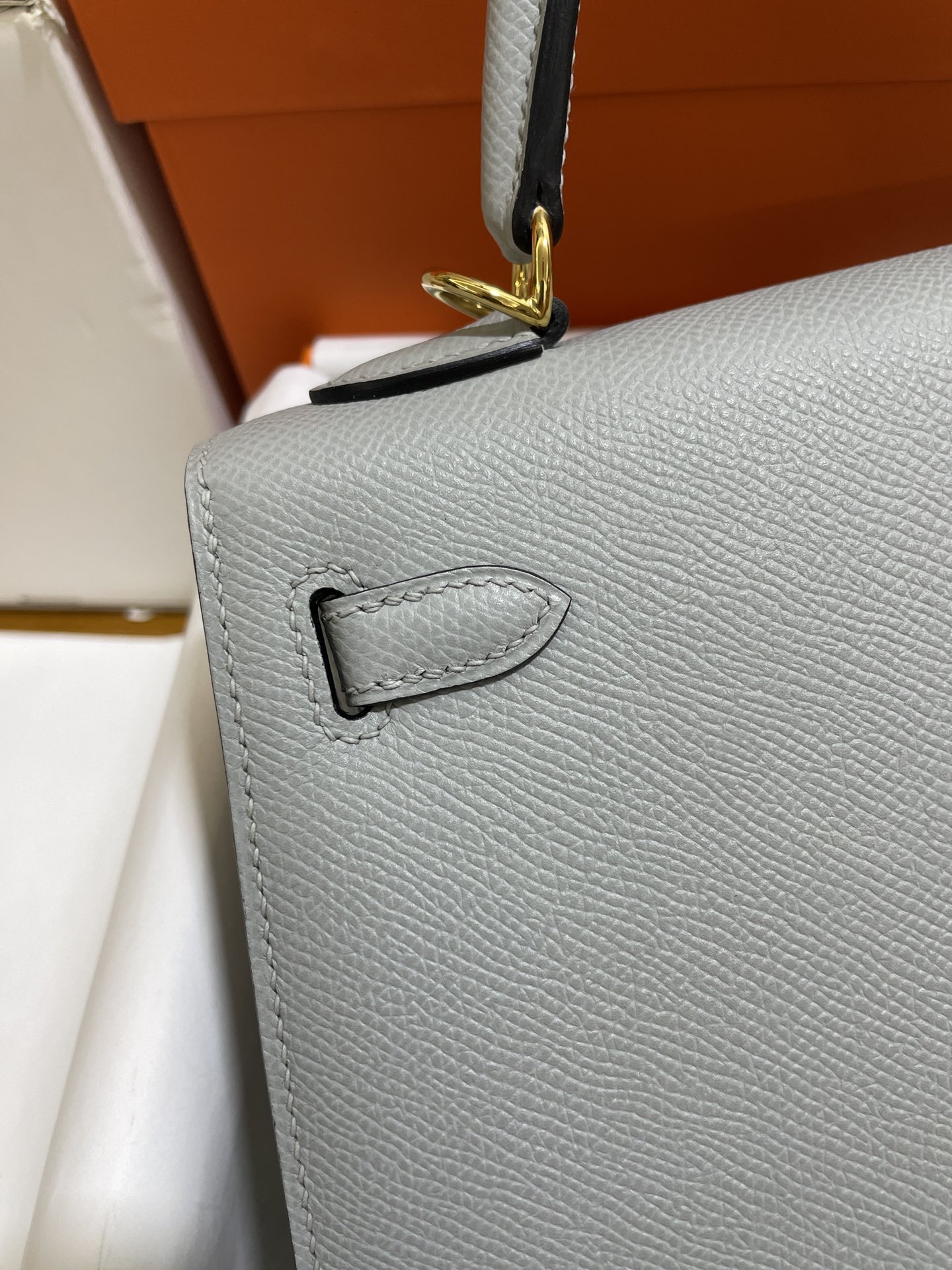 Hermès（爱马仕）kelly 凯莉包 epsom 8U 冰川蓝 金扣 25cm