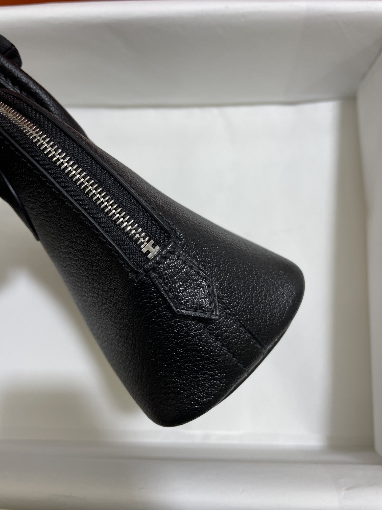 Hermès（爱马仕）Mini Bolide evercolor 黑色 内拼 锡器灰 银扣 19cm