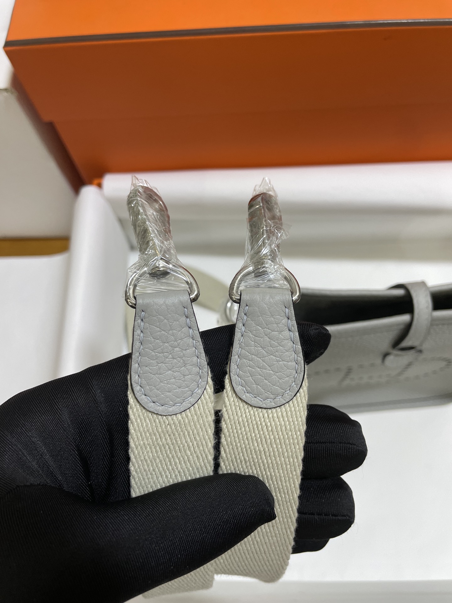 Hermès（爱马仕）Mini Evelyne 迷你伊芙琳 TC 海鸥灰 银扣 17cm